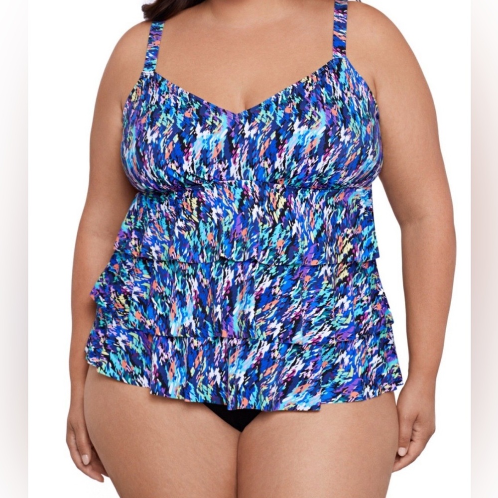 Tiered Ruffle One-Piece Swimsuit - Size 8
